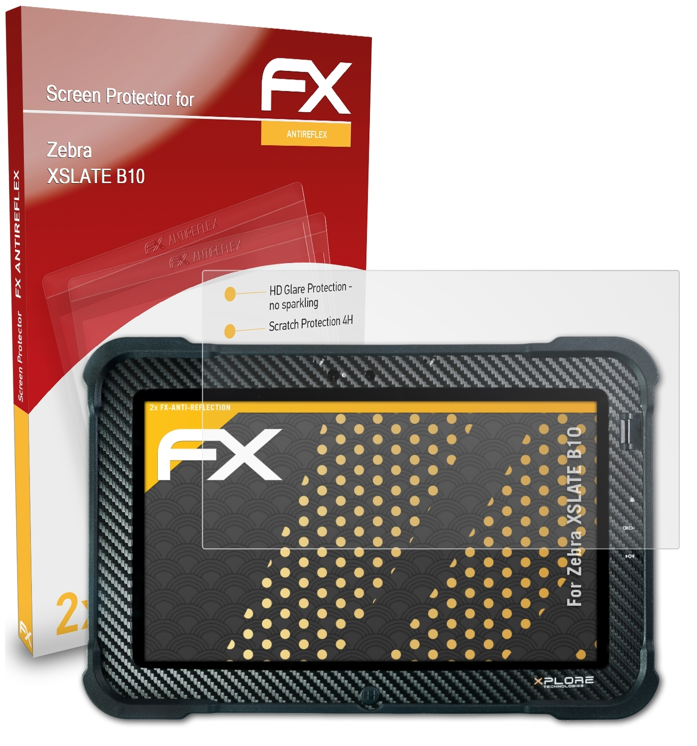 2x B10) Zebra Displayschutz(für ATFOLIX FX-Antireflex XSlate