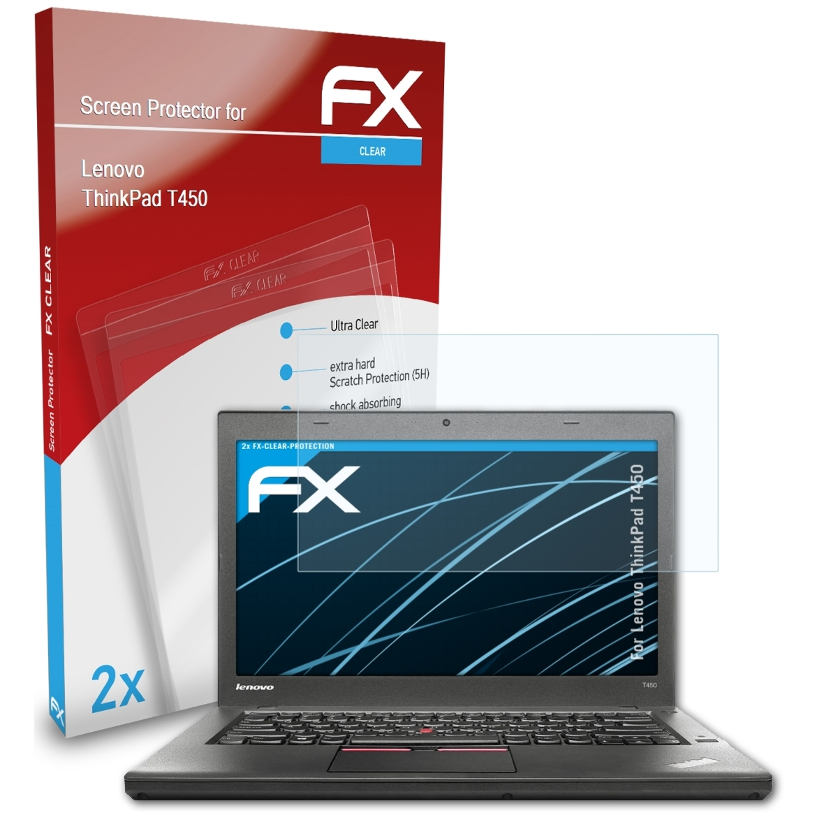 Displayschutz(für ATFOLIX T450) 2x ThinkPad Lenovo FX-Clear