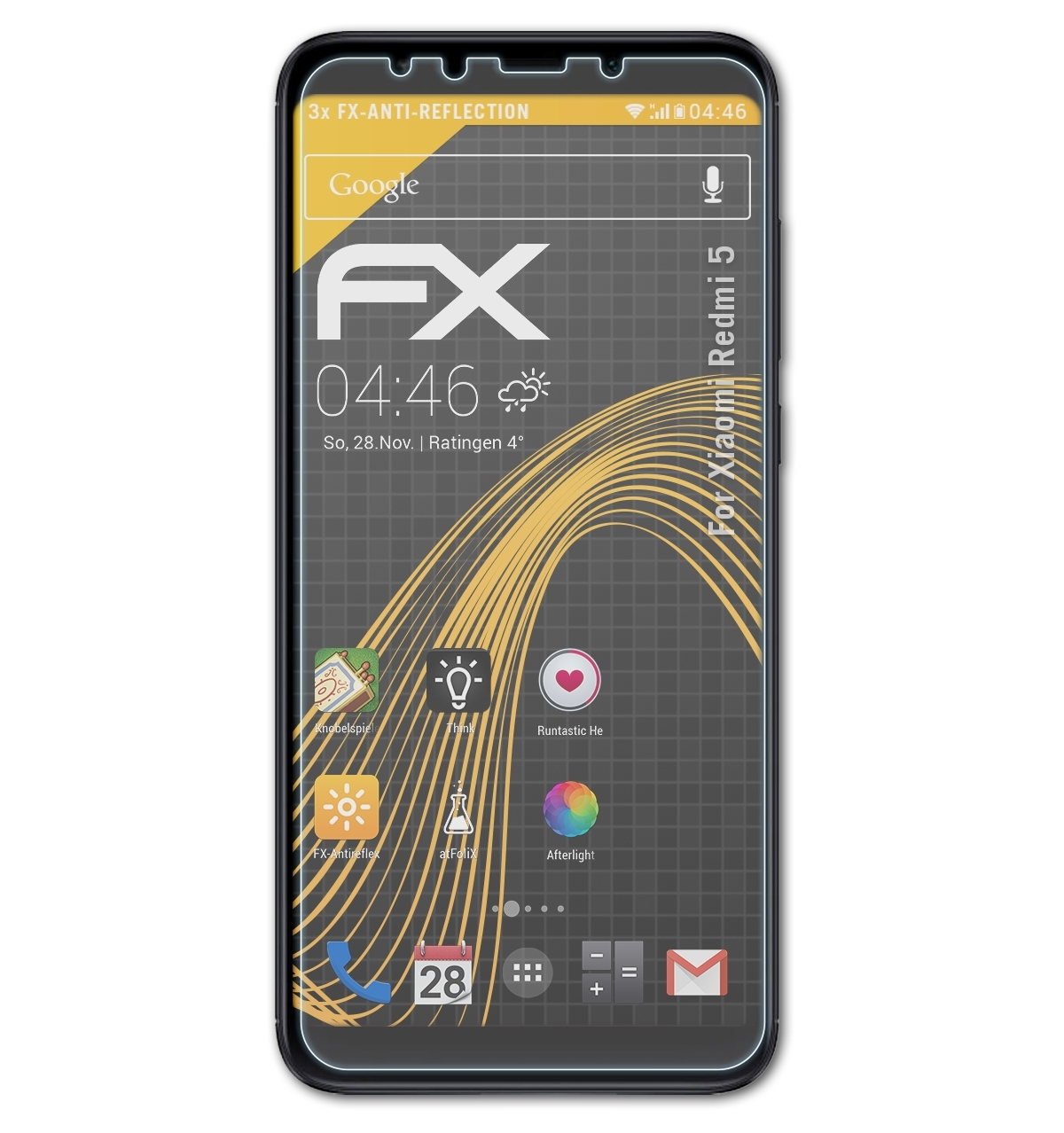 5) 3x Xiaomi FX-Antireflex Displayschutz(für ATFOLIX Redmi