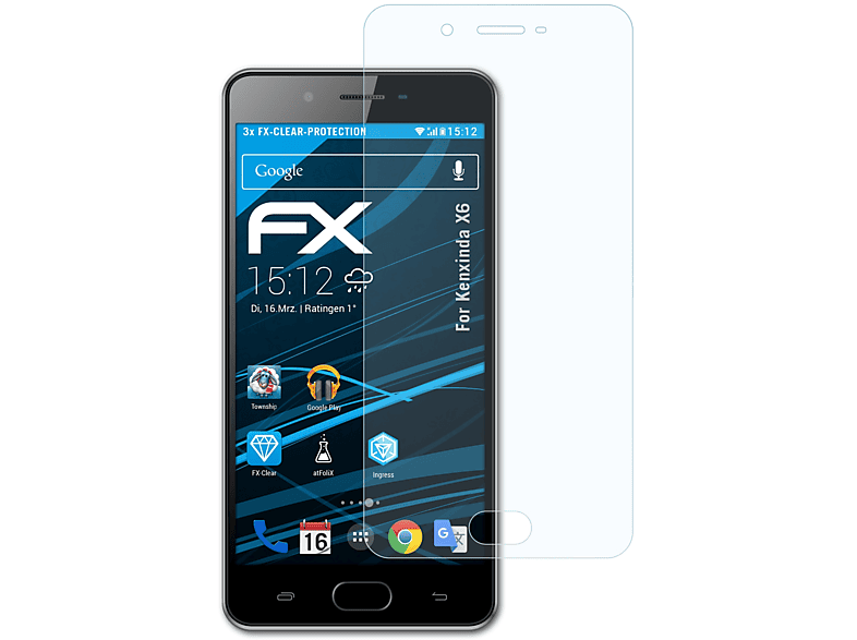 ATFOLIX 3x FX-Clear Displayschutz(für Kenxinda X6)