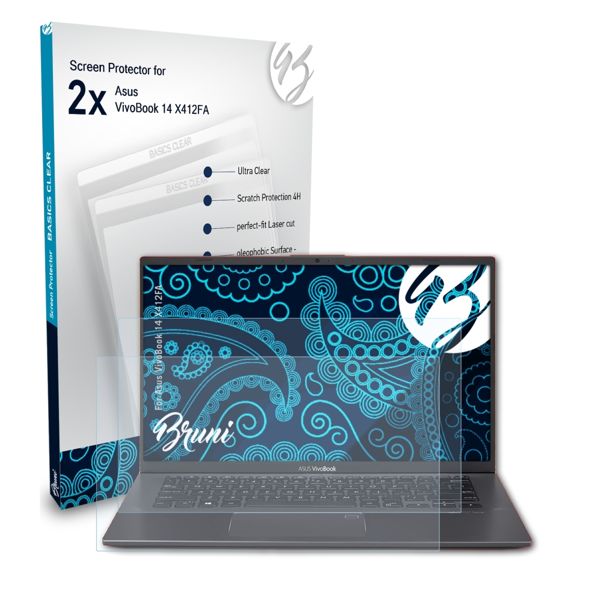 BRUNI 2x 14 Asus (X412FA)) Schutzfolie(für VivoBook Basics-Clear