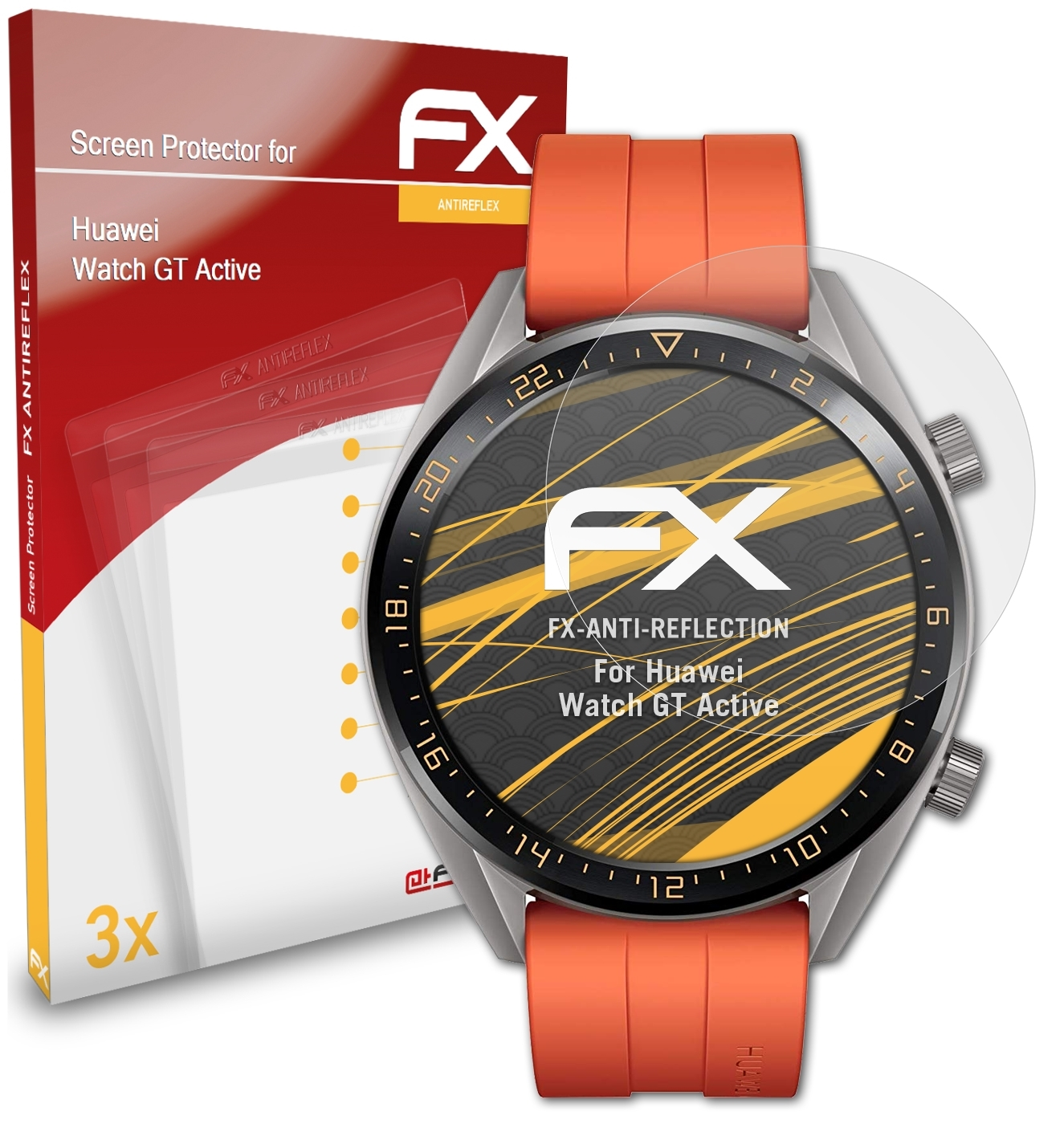 ATFOLIX 3x FX-Antireflex Displayschutz(für Huawei Active) Watch GT