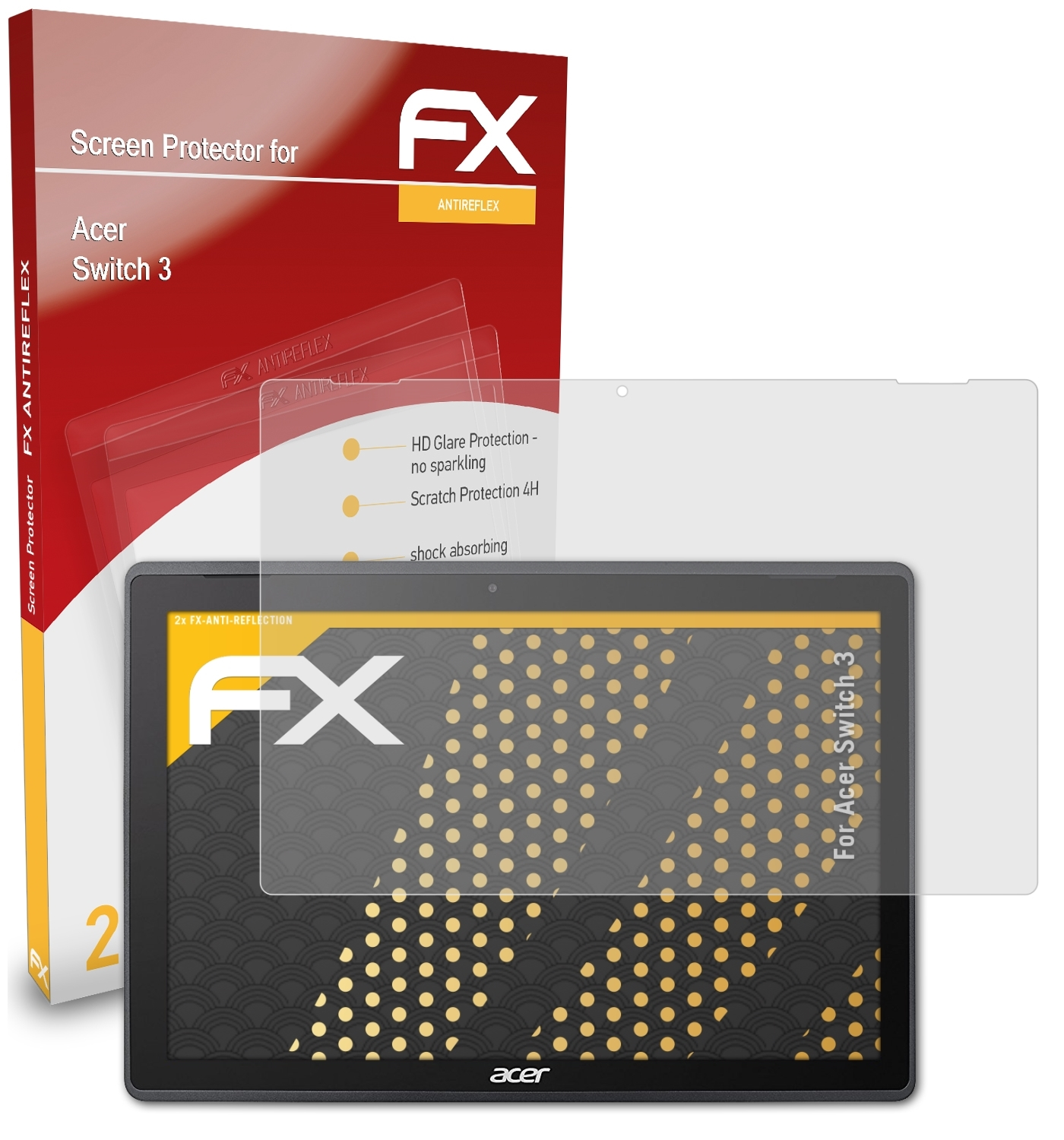 ATFOLIX 2x FX-Antireflex Displayschutz(für Acer Switch 3)