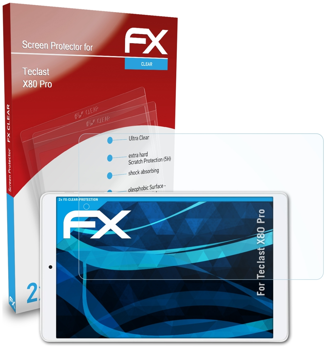 Displayschutz(für X80 Pro) ATFOLIX Teclast 2x FX-Clear