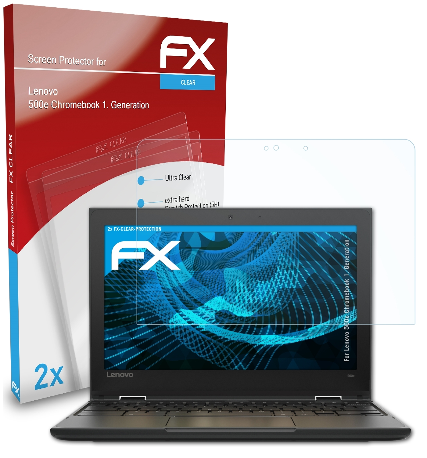 Generation)) ATFOLIX Lenovo 500e FX-Clear Displayschutz(für Chromebook 2x (1.
