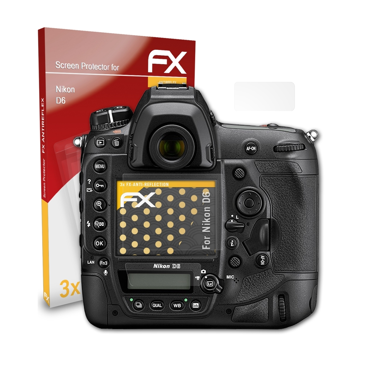 D6) Displayschutz(für 3x Nikon ATFOLIX FX-Antireflex