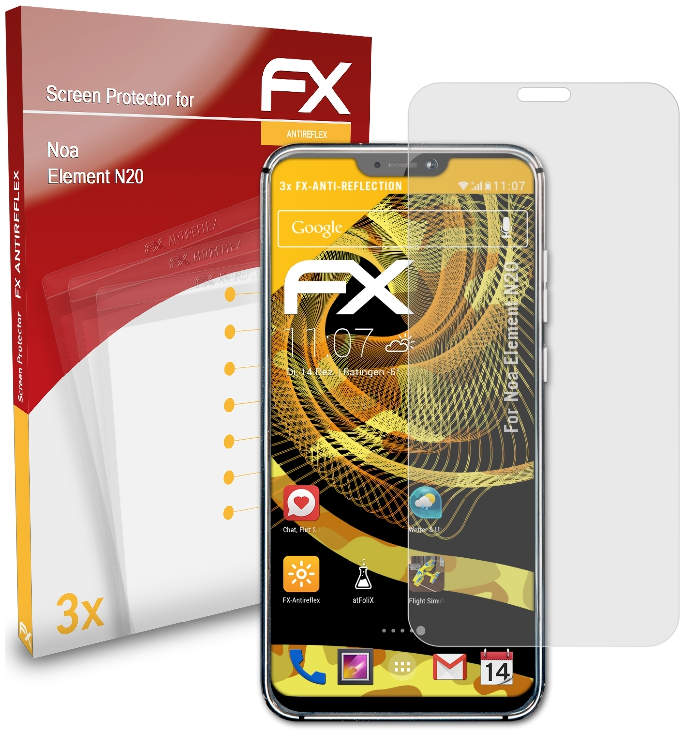 FX-Antireflex Displayschutz(für Element N20) Noa ATFOLIX 3x