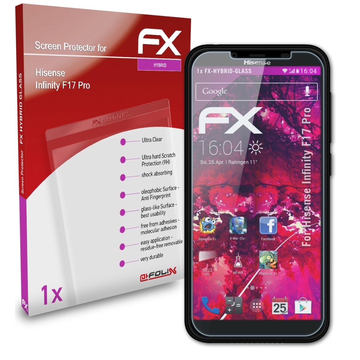 ATFOLIX FX-Hybrid-Glass Schutzglas(für Hisense Infinity F17 Pro)