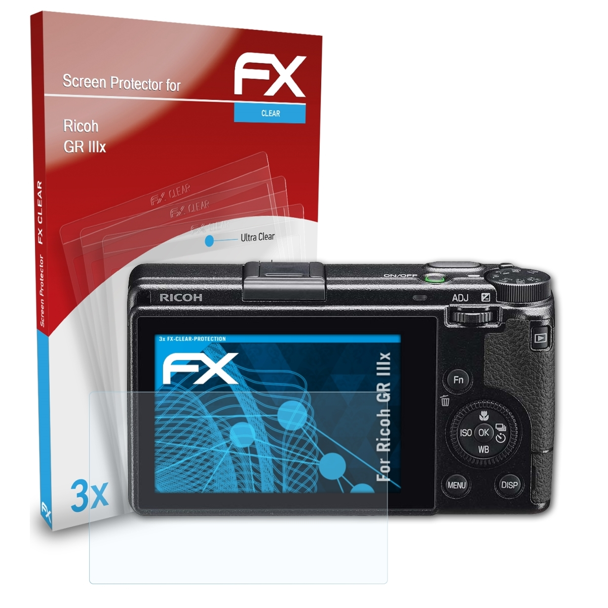 ATFOLIX 3x Displayschutz(für GR IIIx) FX-Clear Ricoh