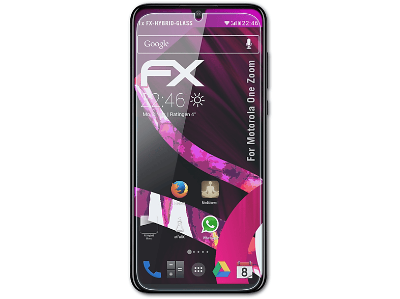 ATFOLIX FX-Hybrid-Glass Schutzglas(für Motorola One Zoom)