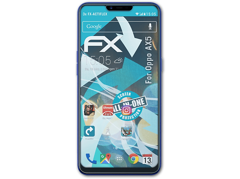 ATFOLIX 3x FX-ActiFleX Displayschutz(für Oppo AX5)