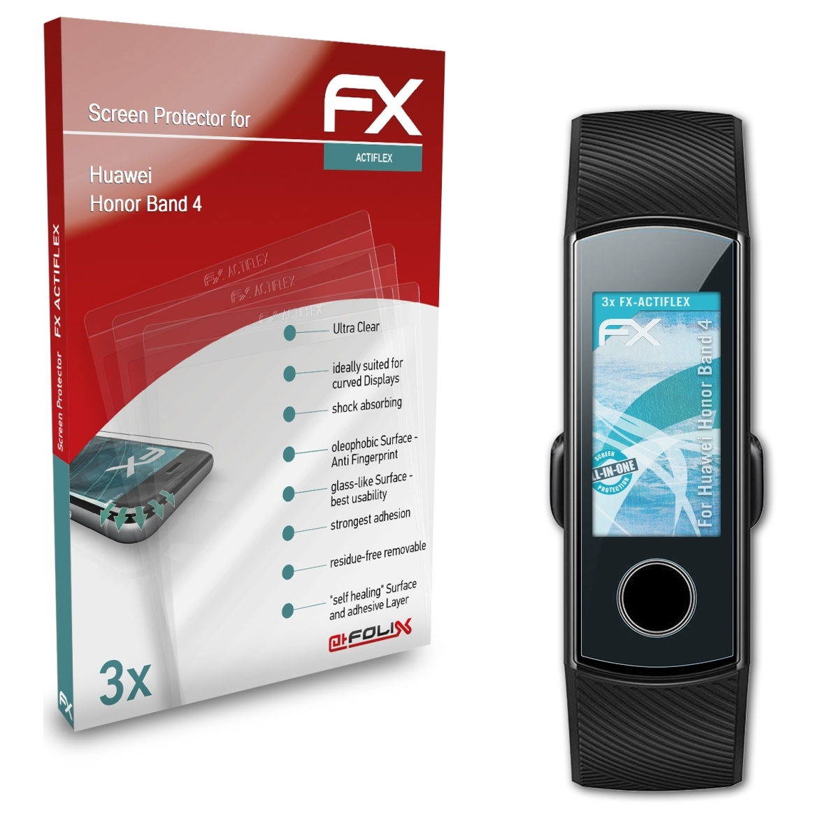 ATFOLIX 3x FX-ActiFleX Huawei Band Honor 4) Displayschutz(für