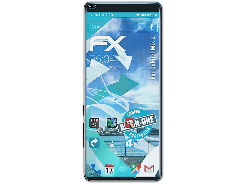 ATFOLIX 3x FX-ActiFleX Displayschutz(für Oukitel Mix 2)