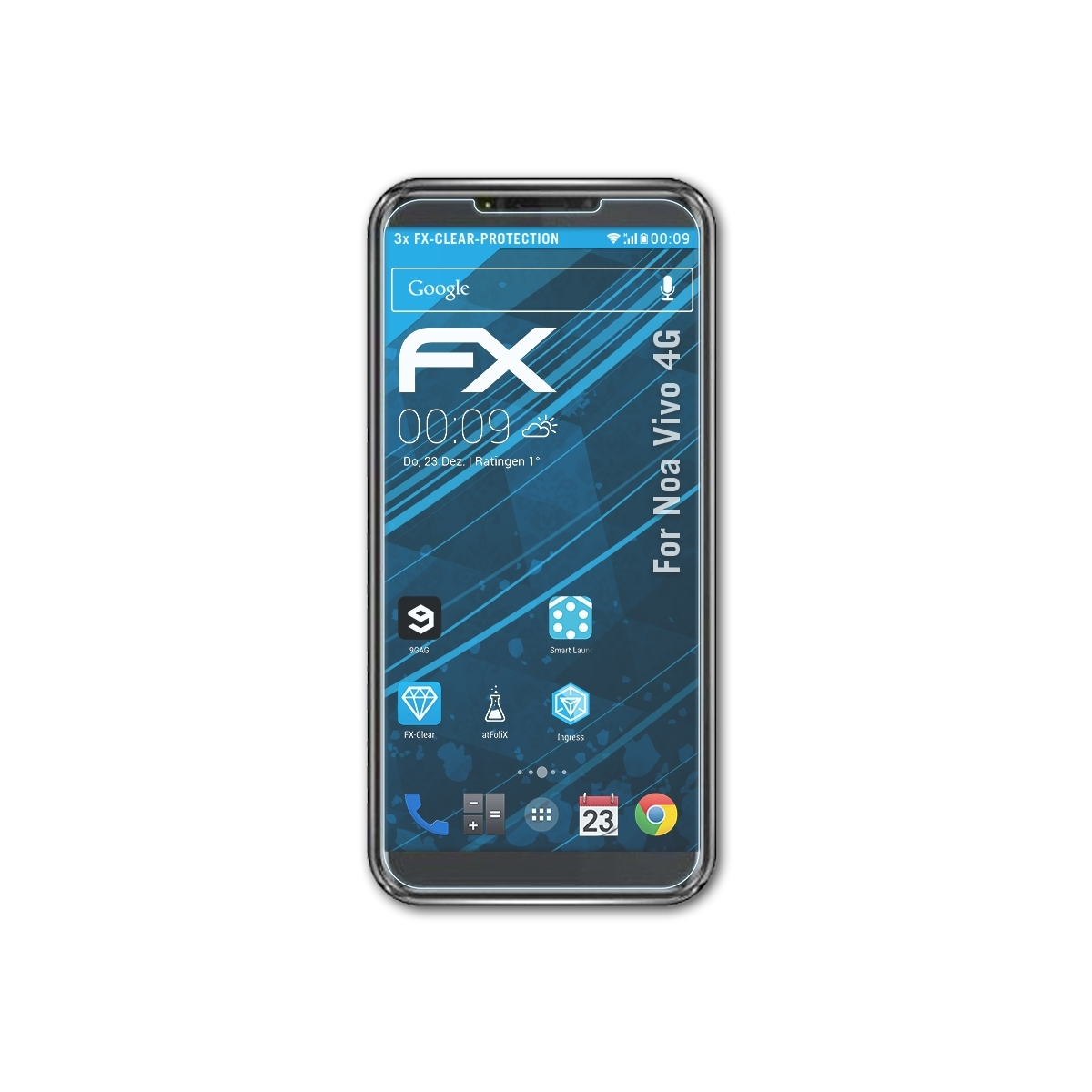 4G) ATFOLIX FX-Clear 3x Vivo Noa Displayschutz(für