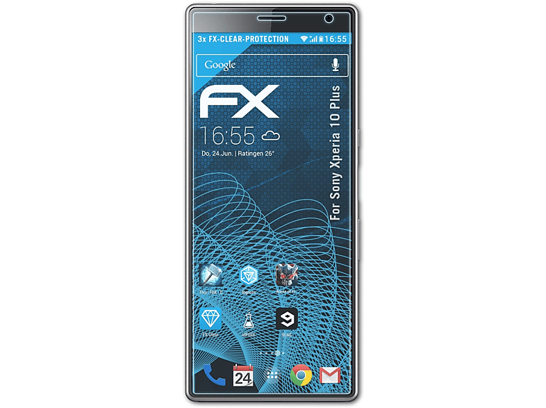 ATFOLIX 3x FX-Clear Displayschutz(für Sony Xperia 10 Plus)