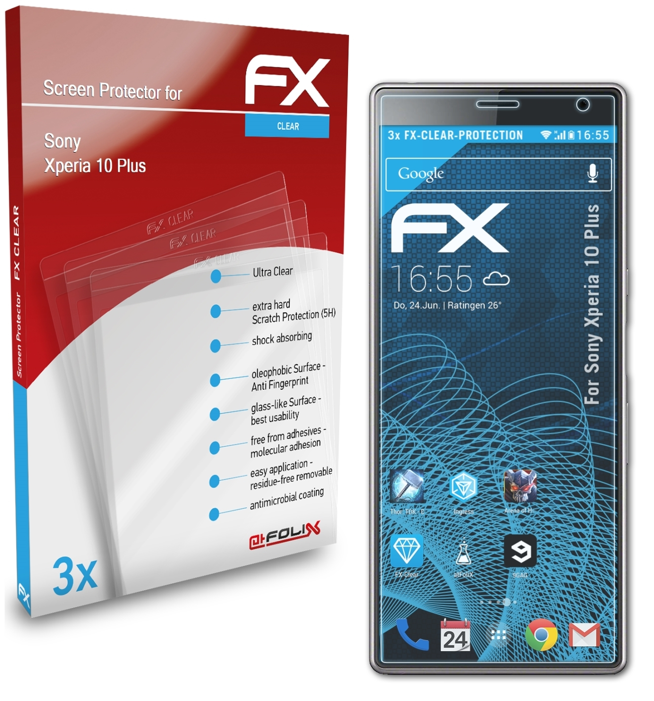 3x Plus) Xperia 10 Sony Displayschutz(für FX-Clear ATFOLIX