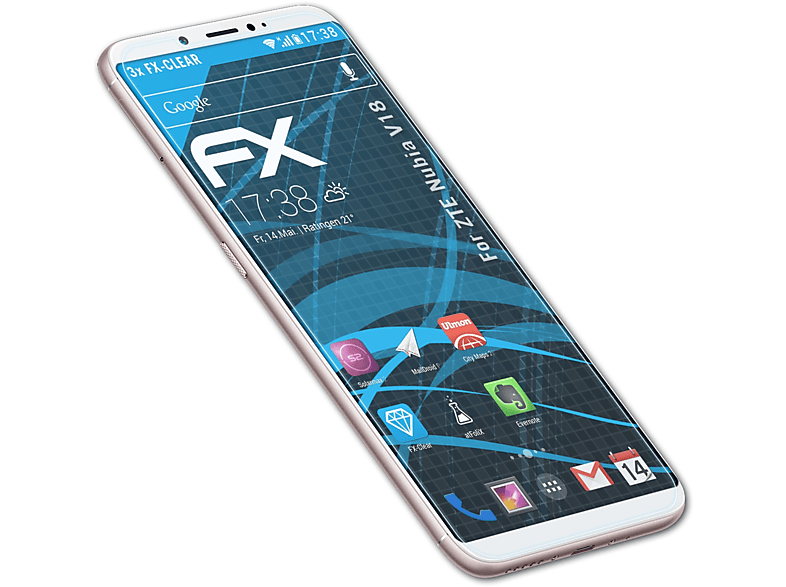 ATFOLIX 3x FX-Clear Displayschutz(für ZTE Nubia V18)