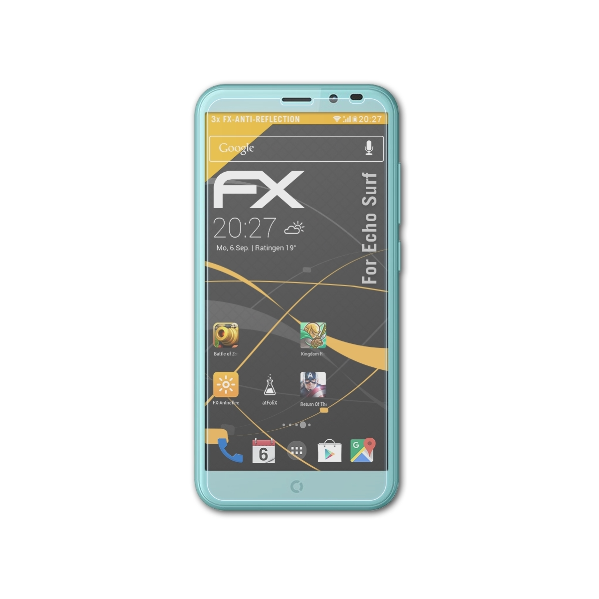 ATFOLIX 3x Displayschutz(für FX-Antireflex Echo Surf)