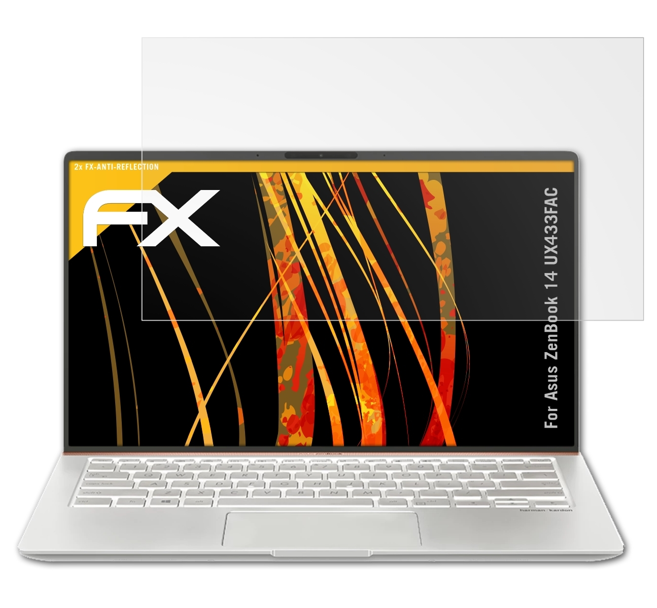 ATFOLIX 2x FX-Antireflex Displayschutz(für Asus ZenBook (UX433FAC)) 14