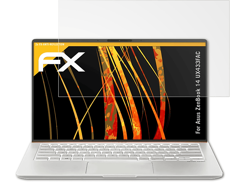 ATFOLIX 2x FX-Antireflex Displayschutz(für Asus ZenBook 14 (UX433FAC))