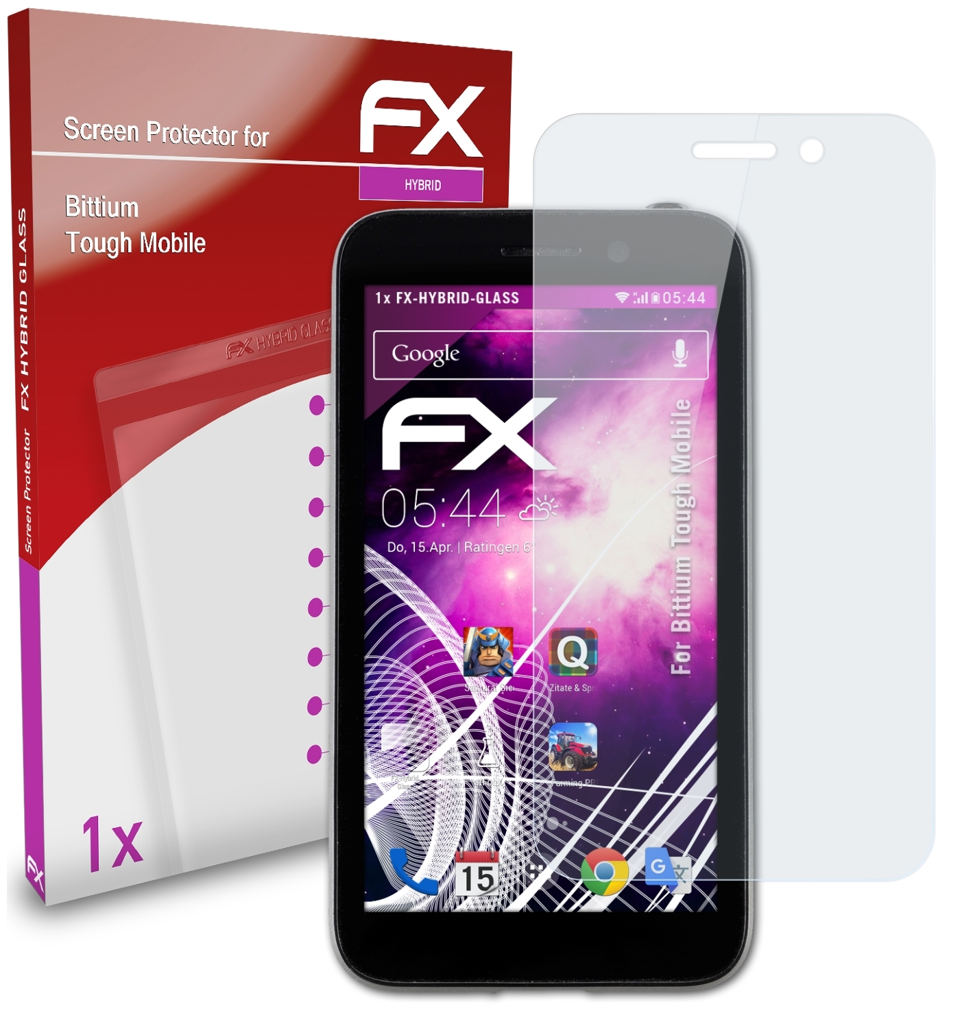 Mobile) ATFOLIX FX-Hybrid-Glass Schutzglas(für Tough Bittium