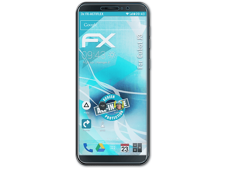 ATFOLIX 3x FX-ActiFleX J3) Displayschutz(für Cubot