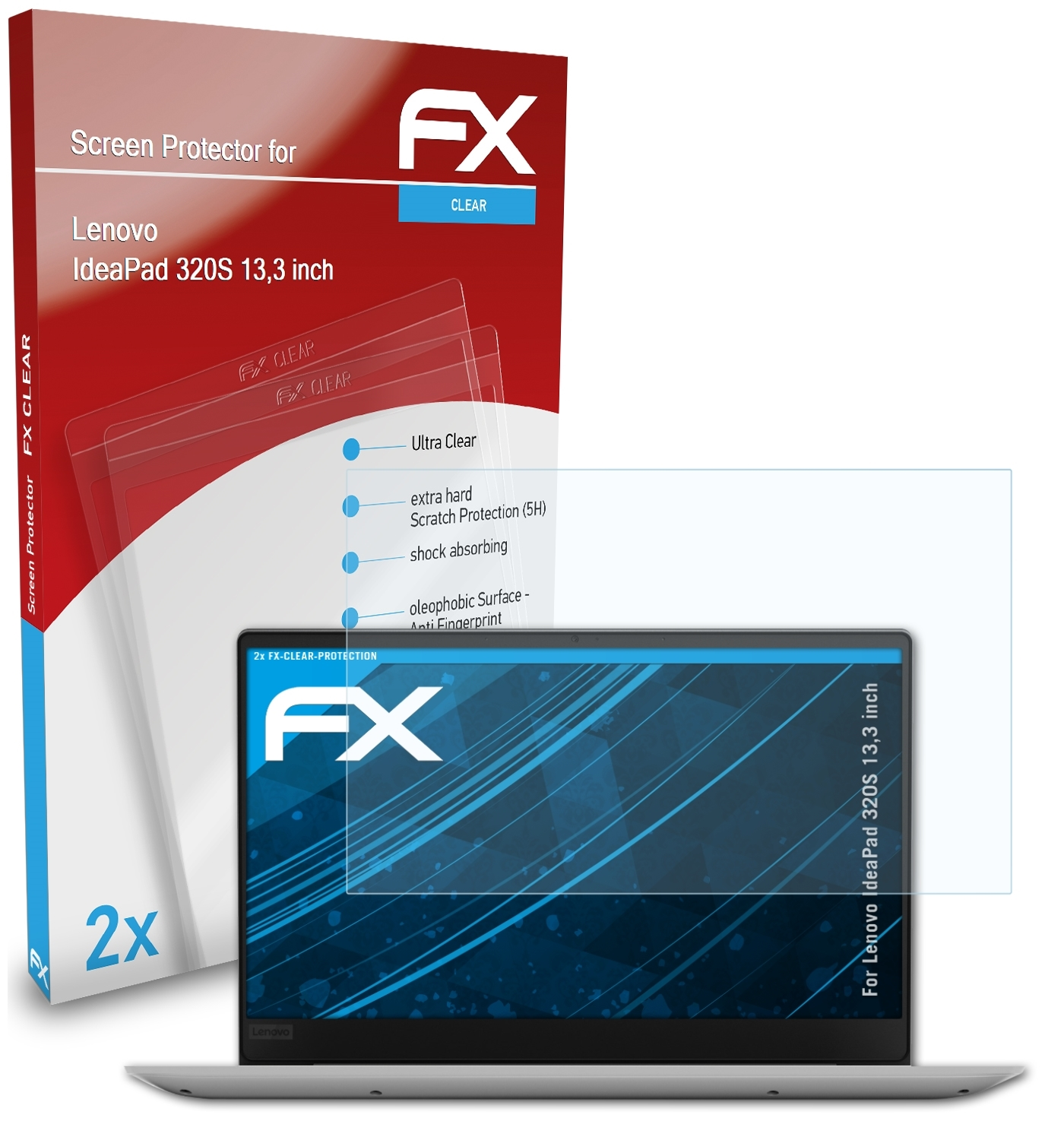 FX-Clear Displayschutz(für 320S inch)) 2x ATFOLIX Lenovo (13,3 IdeaPad