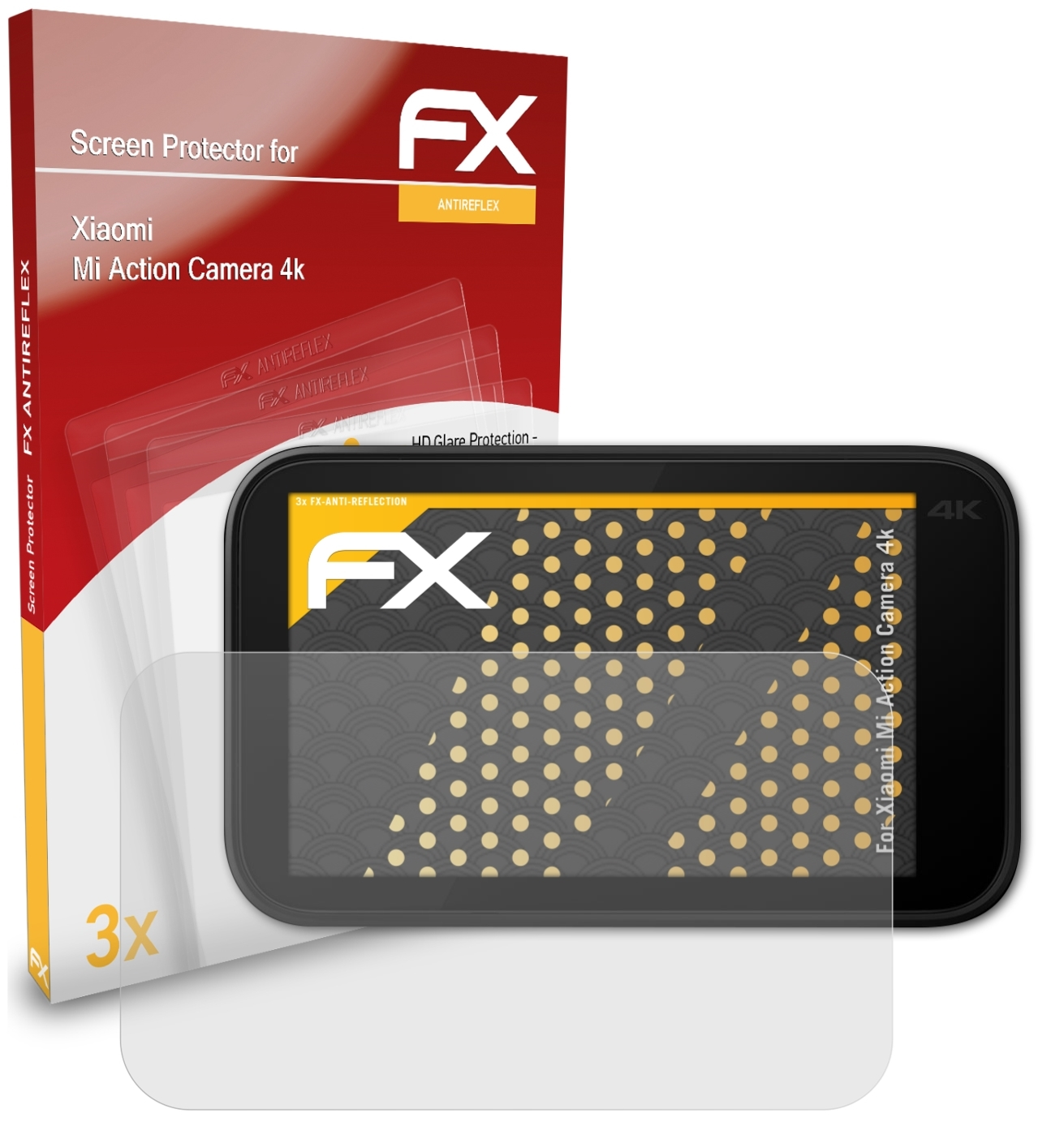 ATFOLIX 3x FX-Antireflex Displayschutz(für Xiaomi Mi Action 4k) Camera