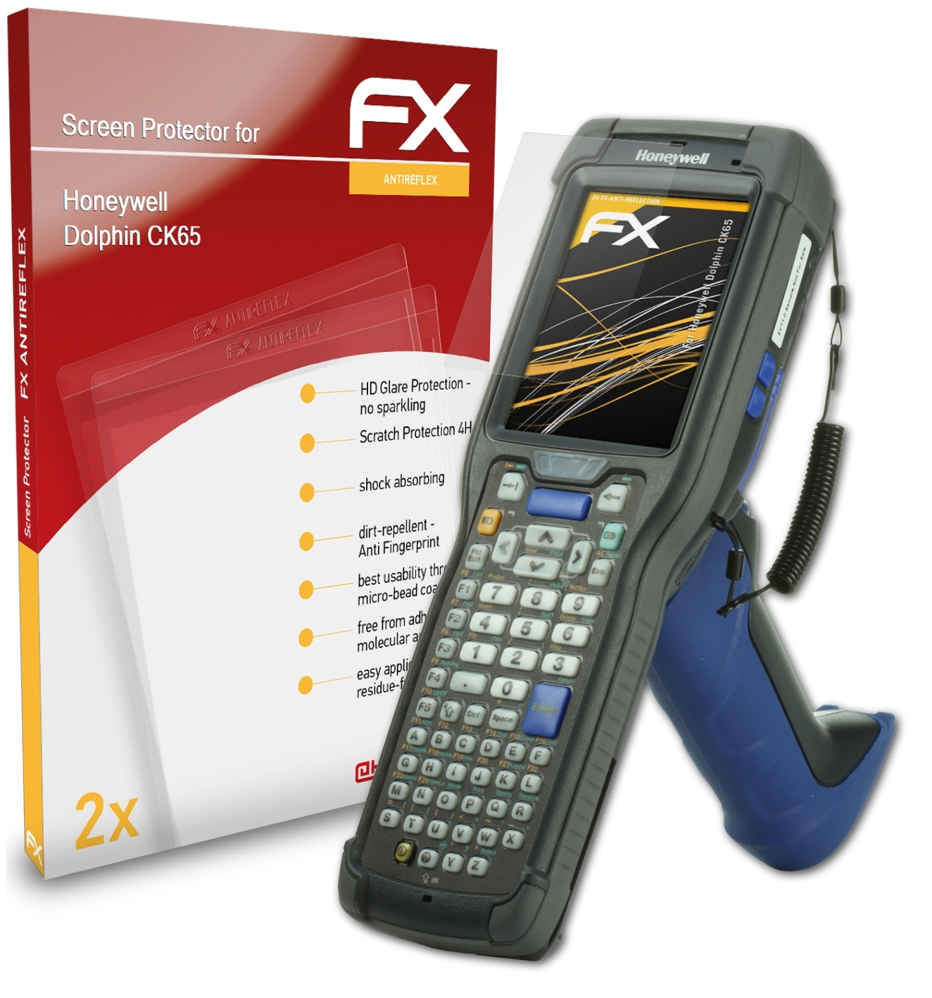 ATFOLIX 2x FX-Antireflex Displayschutz(für Dolphin Honeywell CK65)