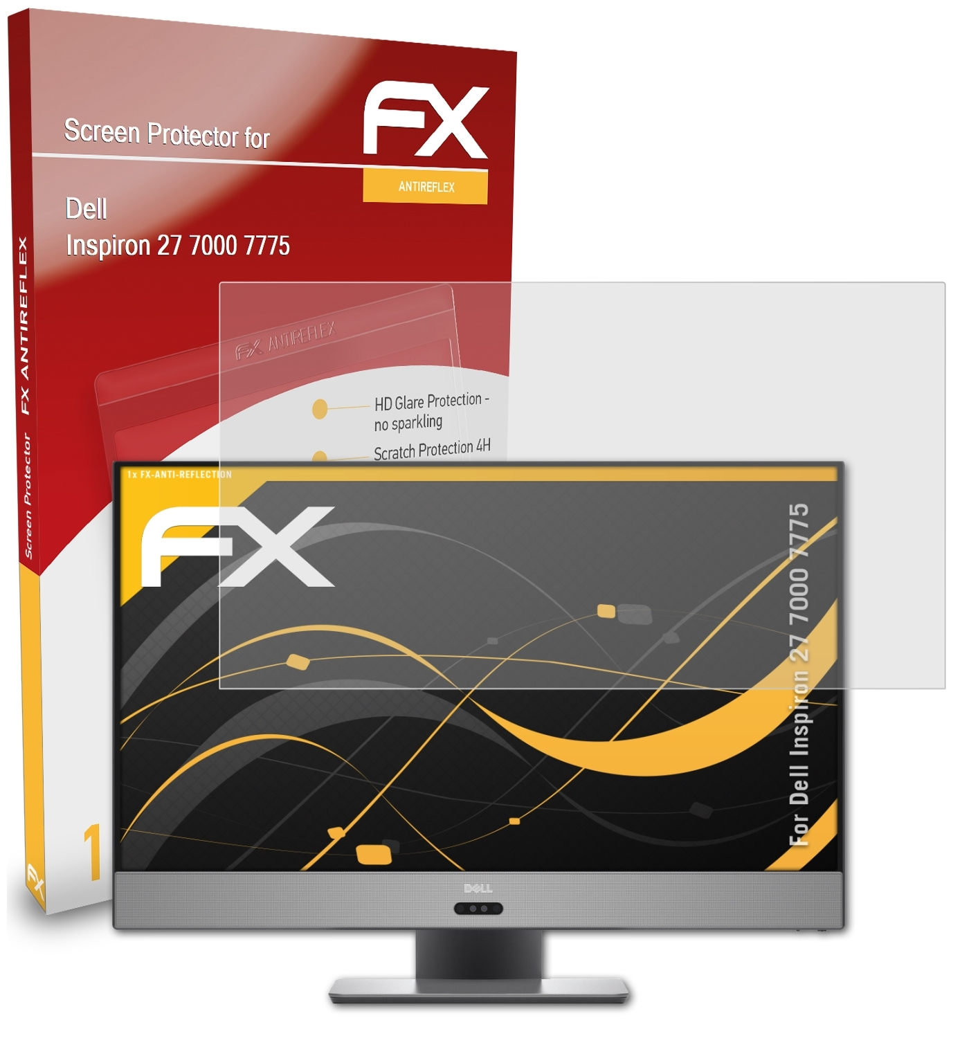 ATFOLIX FX-Antireflex Displayschutz(für Dell Inspiron 27 (7775)) 7000