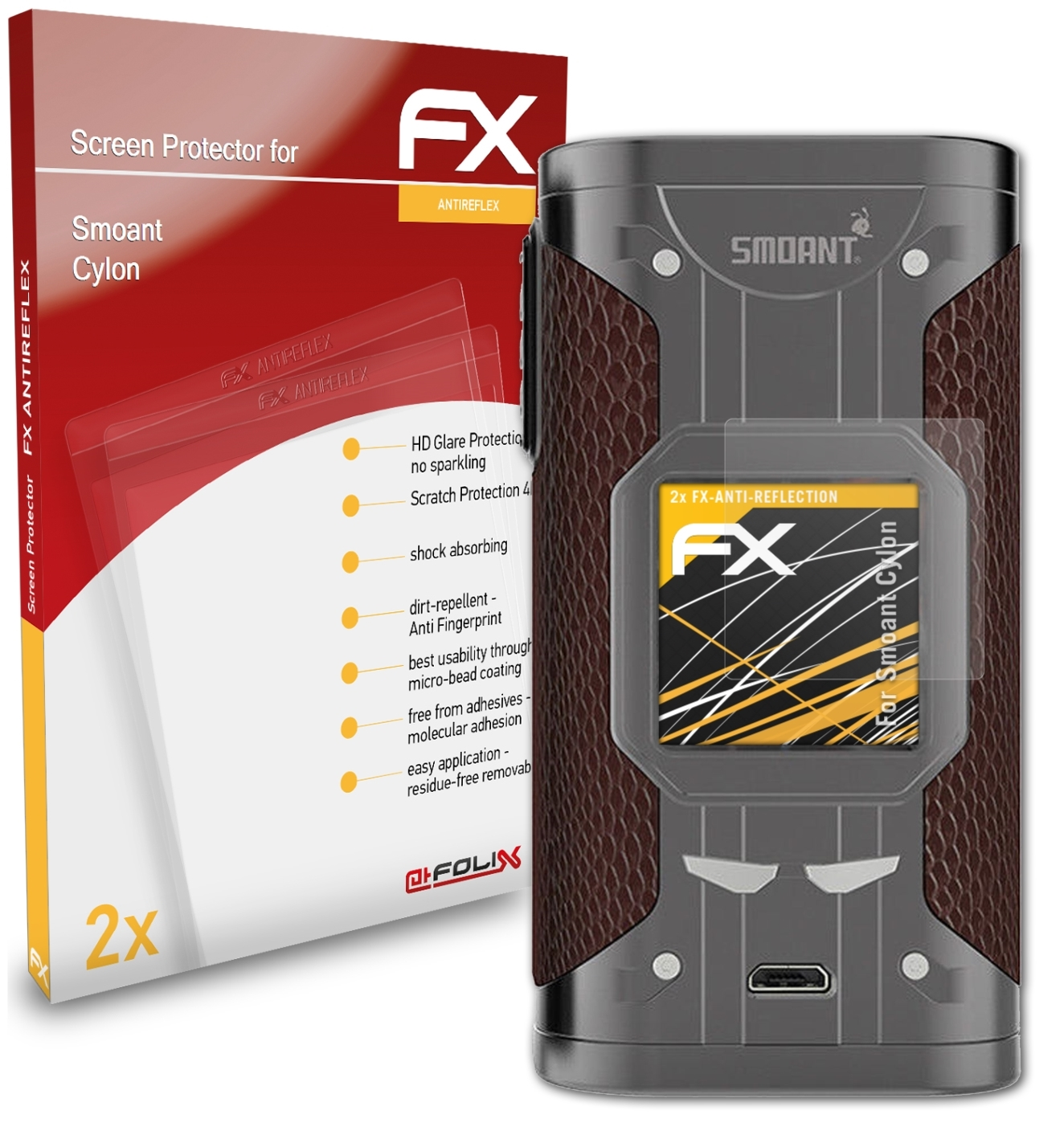 FX-Antireflex Smoant Displayschutz(für 2x ATFOLIX Cylon)