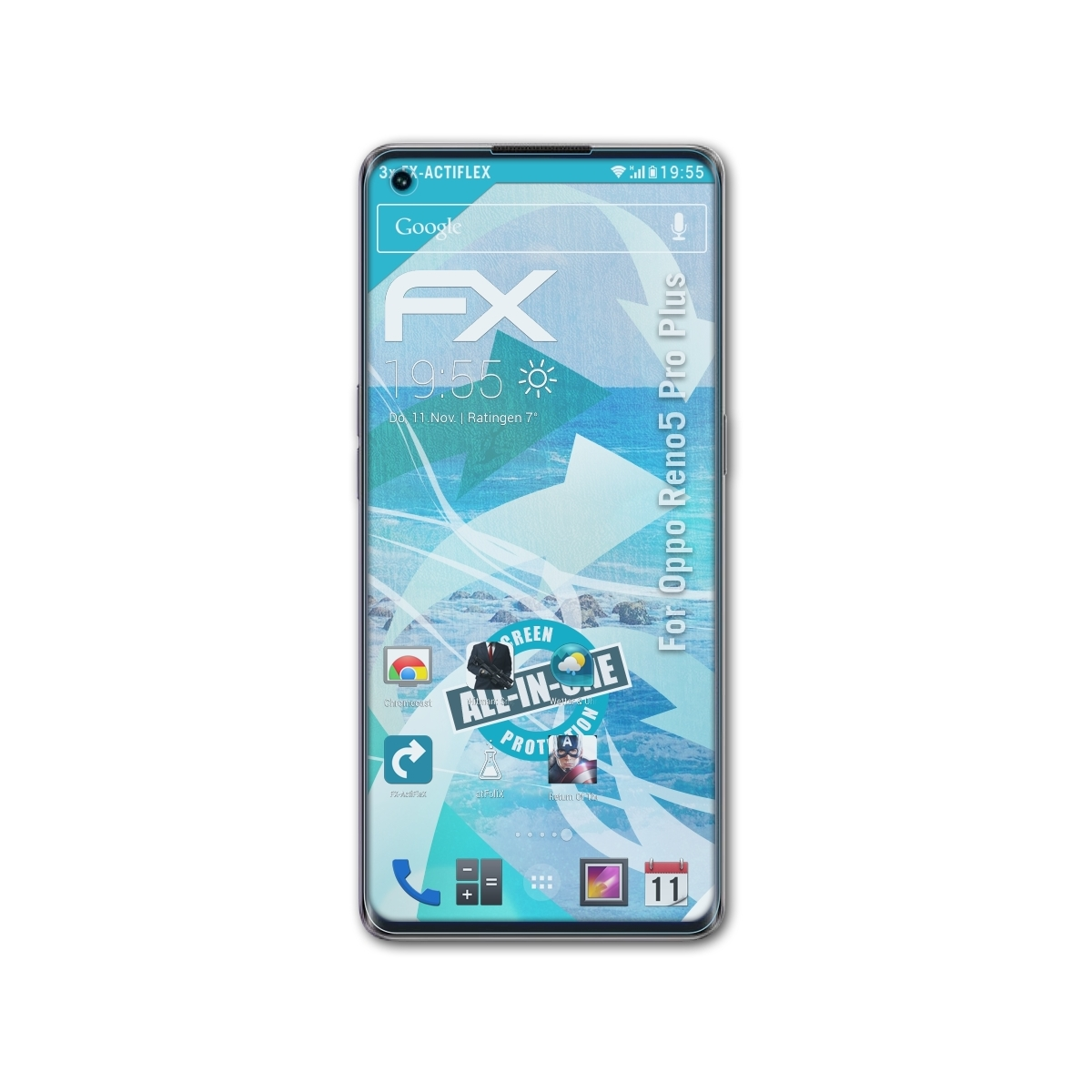 Reno5 ATFOLIX Displayschutz(für FX-ActiFleX Oppo Pro Plus) 3x