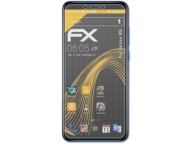 M6) Displayschutz(für Vernee FX-Antireflex ATFOLIX 3x