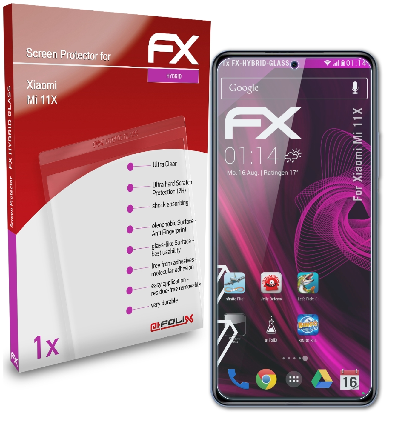 ATFOLIX FX-Hybrid-Glass Schutzglas(für Xiaomi Mi 11X)