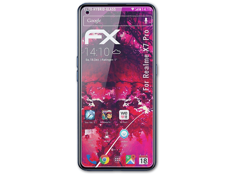 ATFOLIX FX-Hybrid-Glass Schutzglas(für Realme X7 Pro)