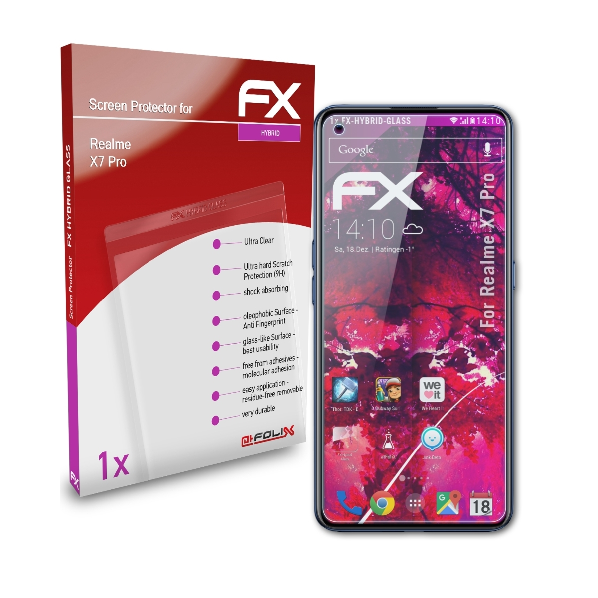 ATFOLIX FX-Hybrid-Glass X7 Realme Schutzglas(für Pro)