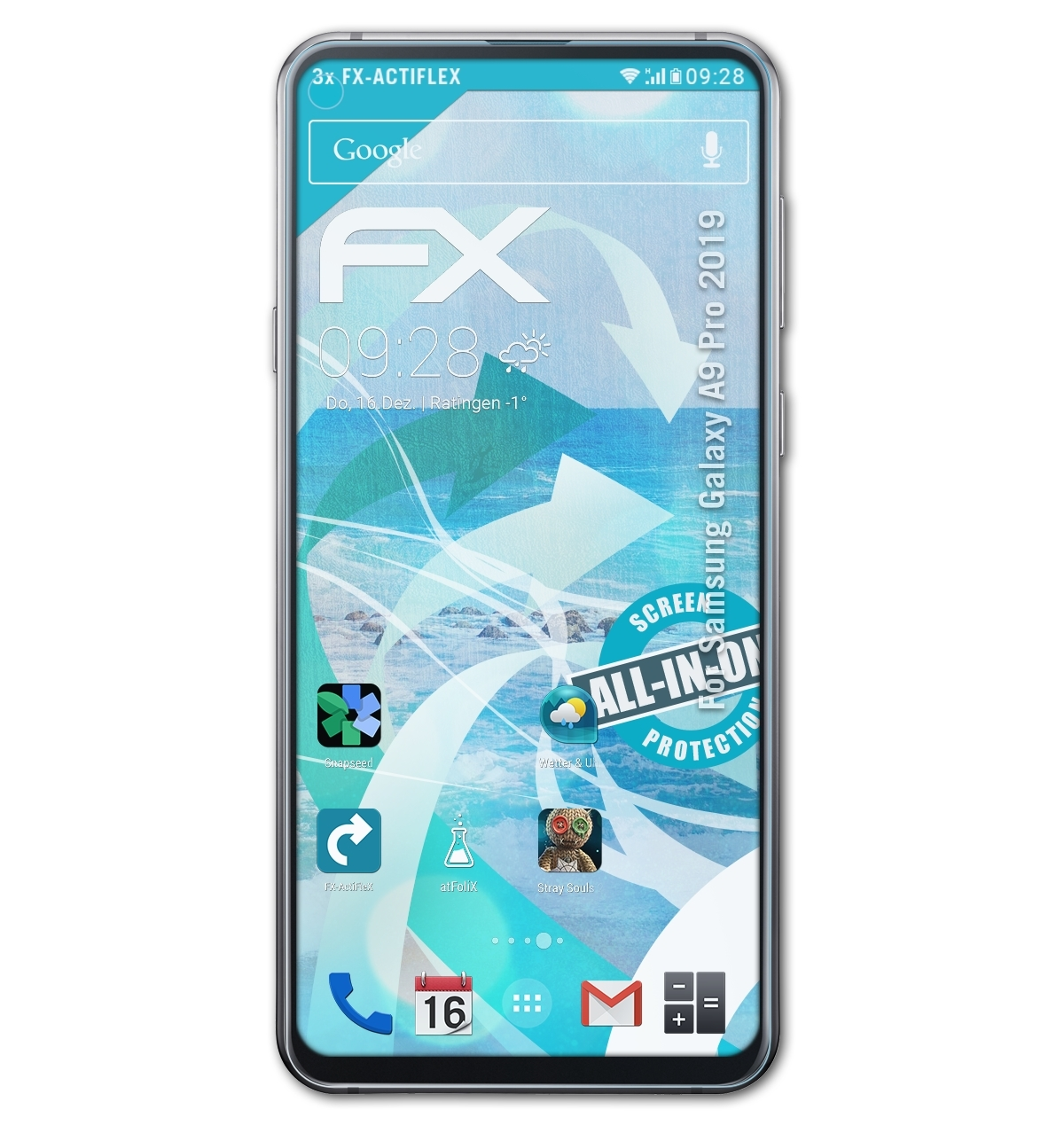 ATFOLIX 3x FX-ActiFleX A9 Galaxy Displayschutz(für Pro Samsung 2019)