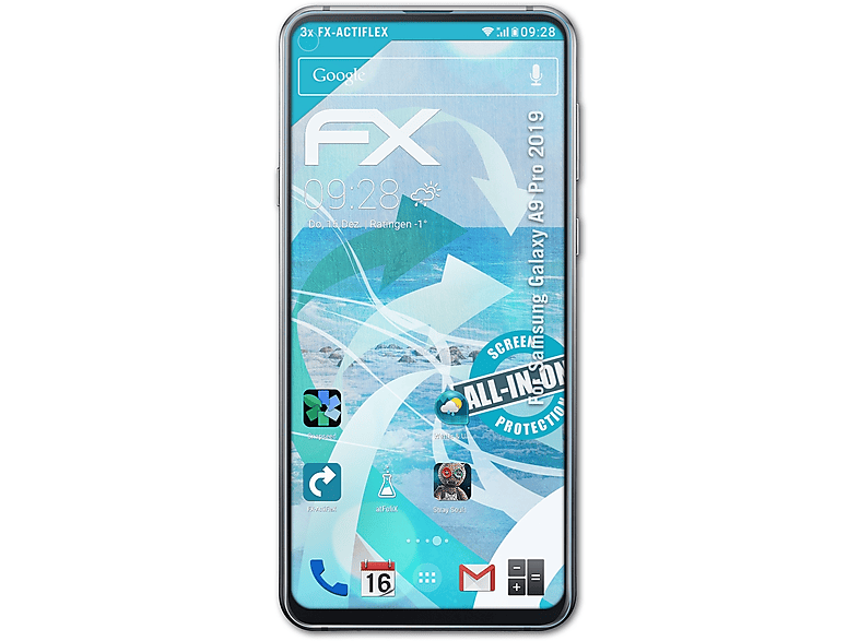 ATFOLIX 3x FX-ActiFleX Displayschutz(für Samsung Galaxy A9 Pro 2019)