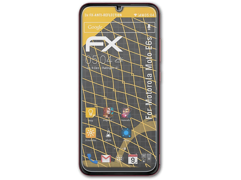 Displayschutz(für Moto Motorola FX-Antireflex 3x ATFOLIX E6s)