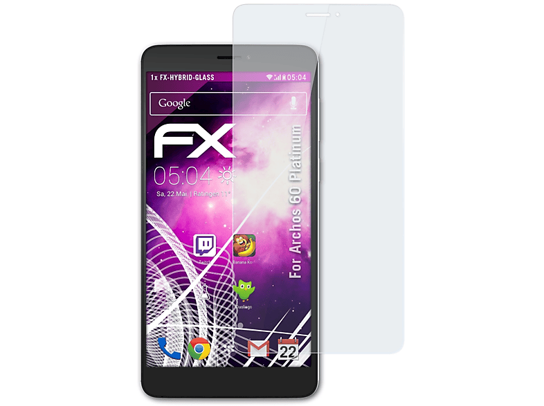 ATFOLIX FX-Hybrid-Glass Schutzglas(für Archos 60 Platinum)
