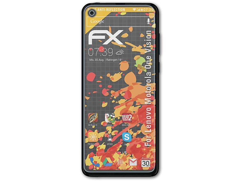 ATFOLIX 3x FX-Antireflex Displayschutz(für Lenovo Motorola One Vision)
