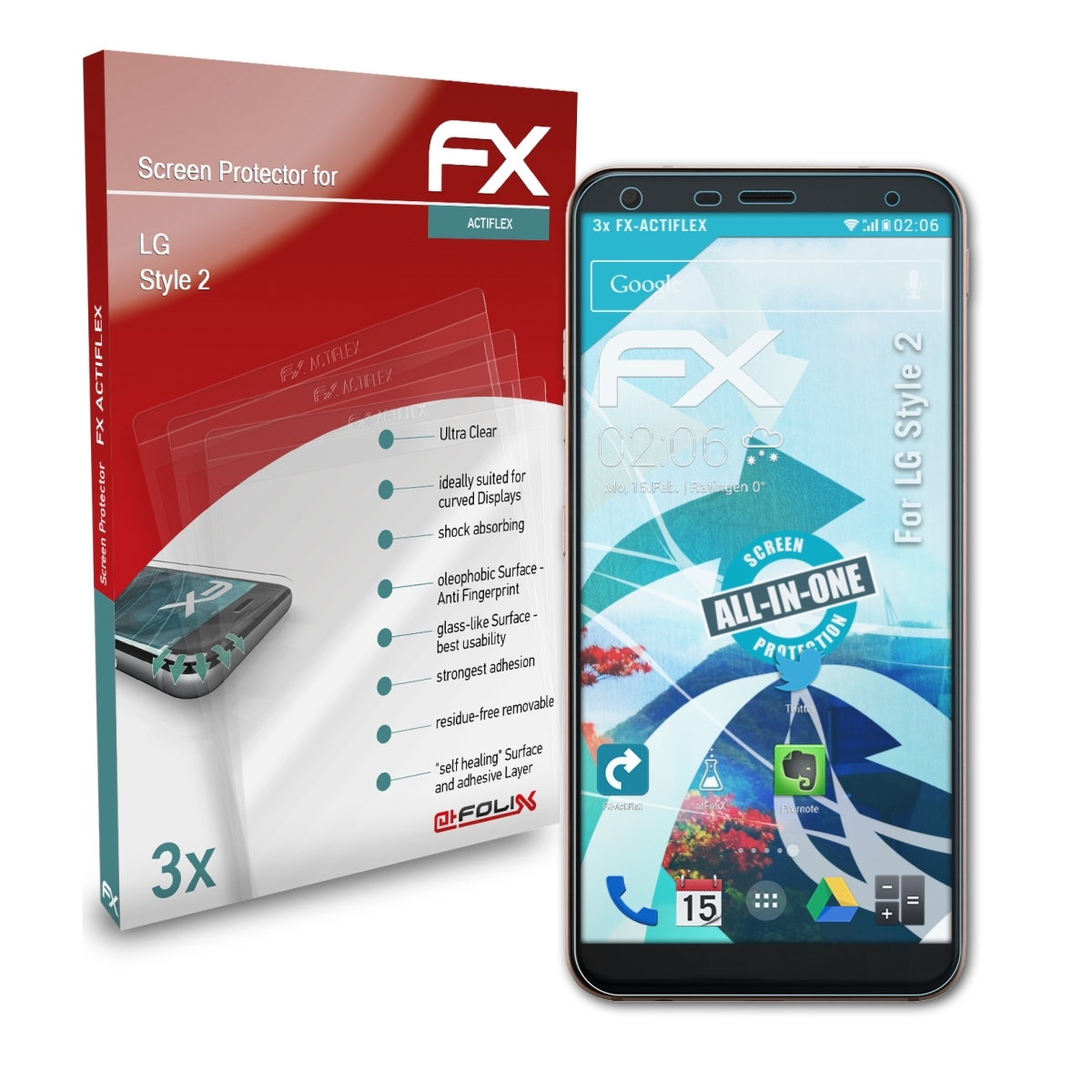 Style ATFOLIX FX-ActiFleX 3x LG 2) Displayschutz(für