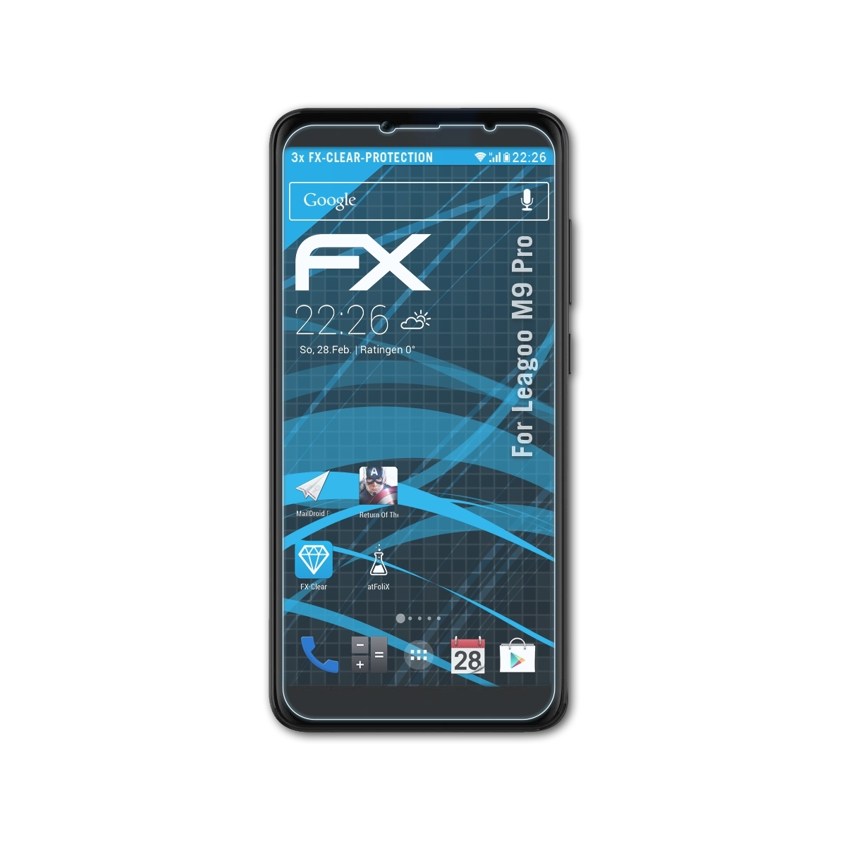 ATFOLIX 3x FX-Clear Displayschutz(für M9 Leagoo Pro)