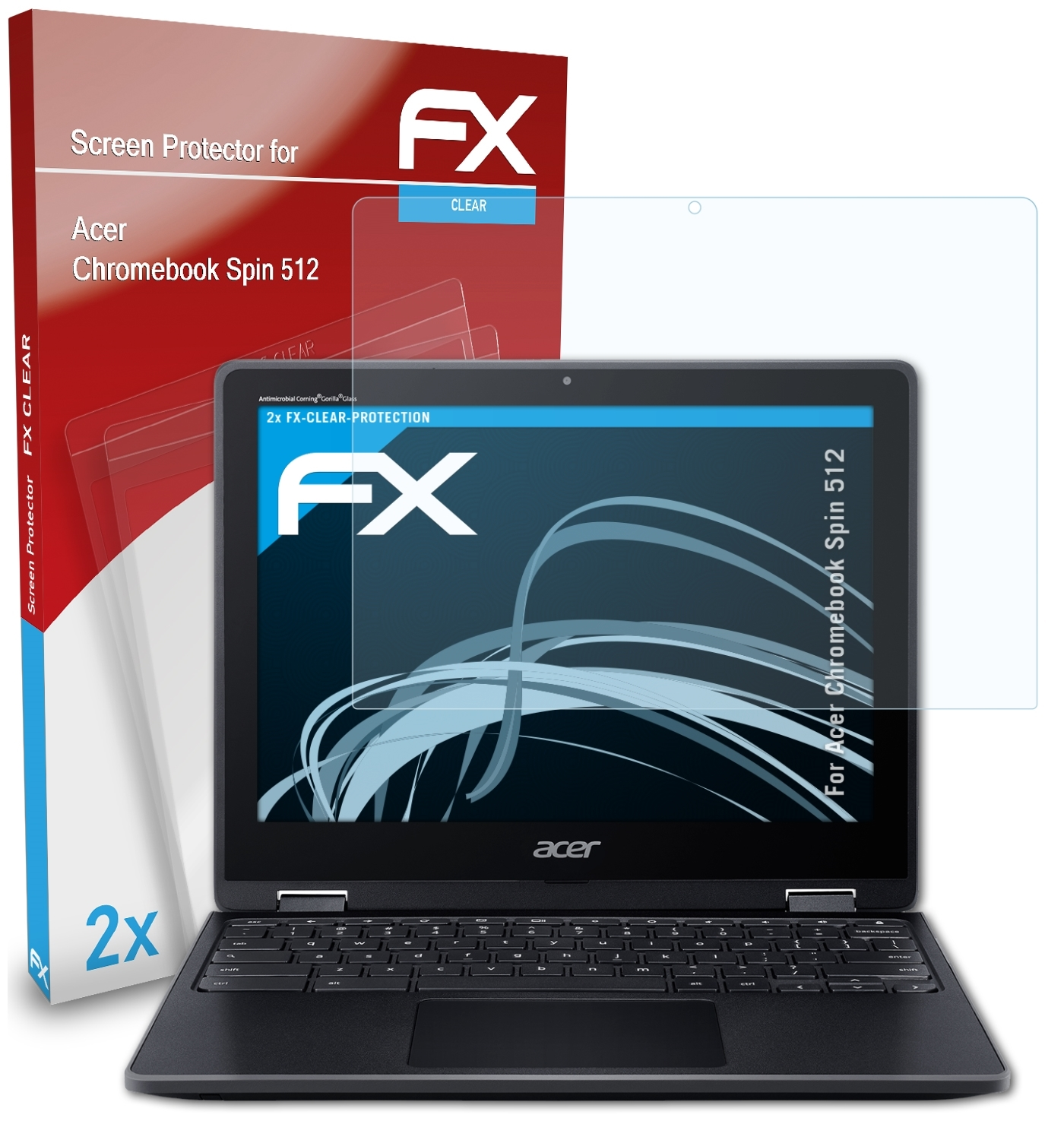 ATFOLIX 2x FX-Clear Spin Acer Chromebook 512) Displayschutz(für