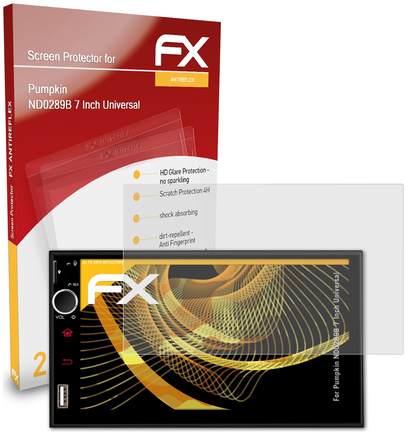 2x 7 Pumpkin ATFOLIX Displayschutz(für ND0289B (Universal)) FX-Antireflex Inch