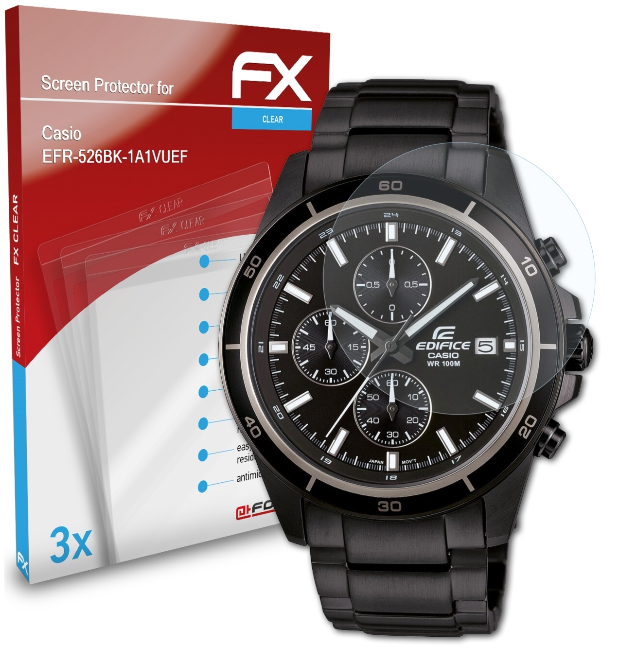 FX-Clear 3x EFR-526BK-1A1VUEF) ATFOLIX Casio Displayschutz(für