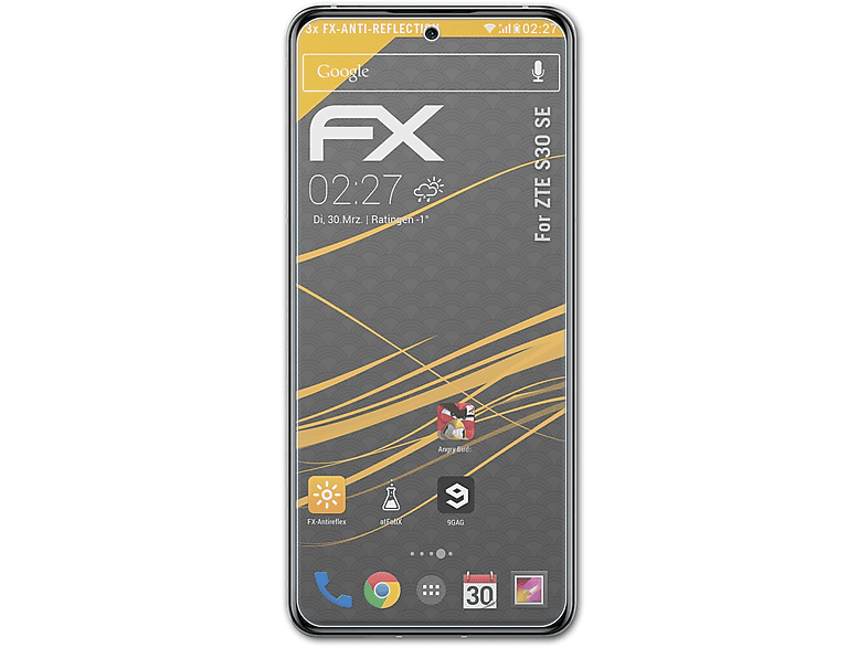 FX-Antireflex ATFOLIX Displayschutz(für 3x ZTE S30 SE)