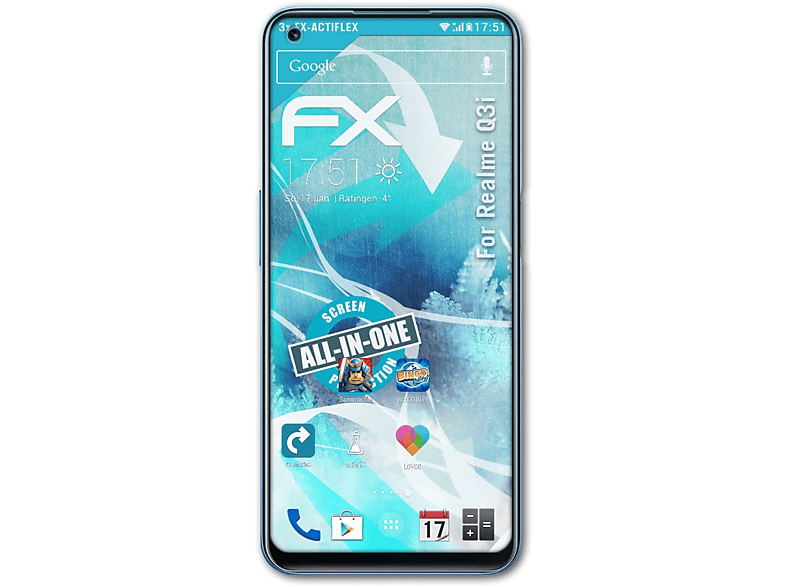ATFOLIX 3x Realme Q3i) FX-ActiFleX Displayschutz(für