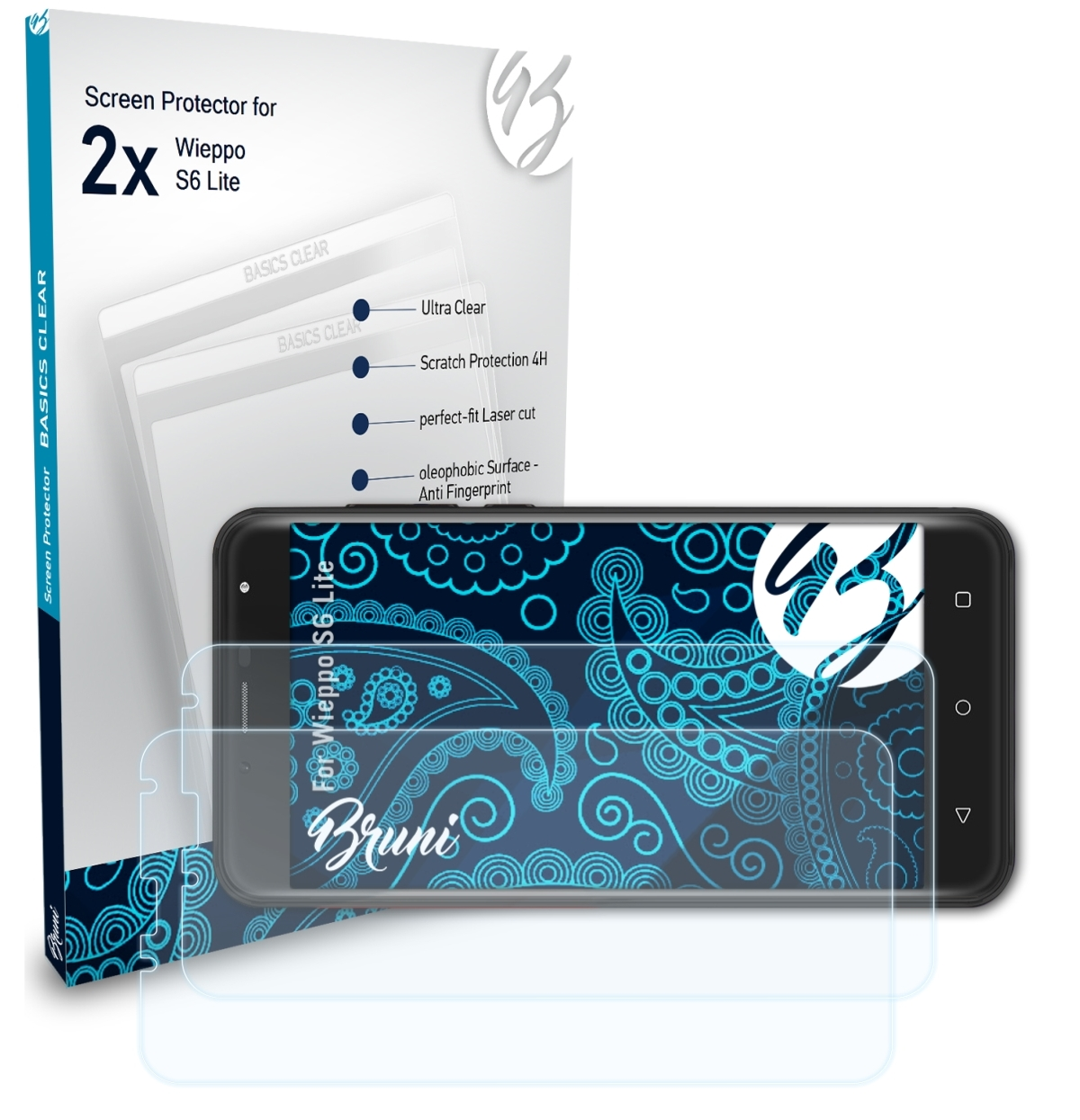 Lite) BRUNI 2x S6 Basics-Clear Wieppo Schutzfolie(für