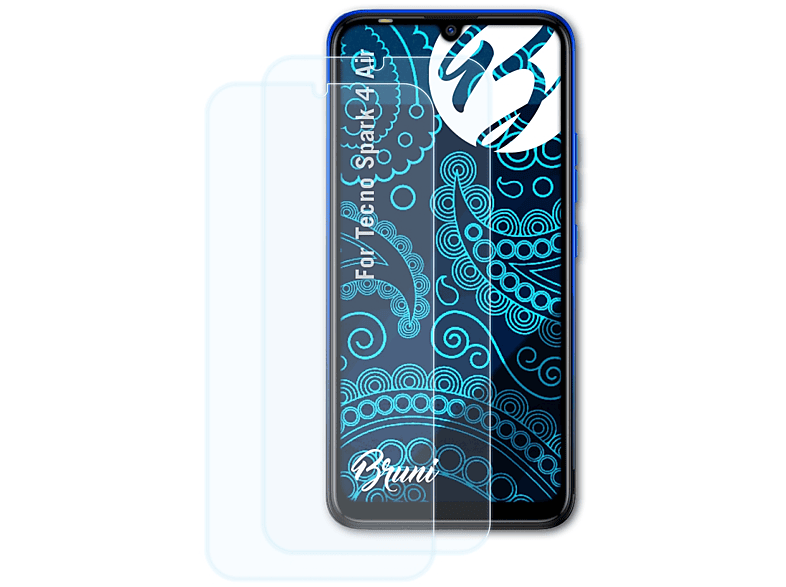 BRUNI 2x Basics-Clear Schutzfolie(für Tecno Spark 4 Air)